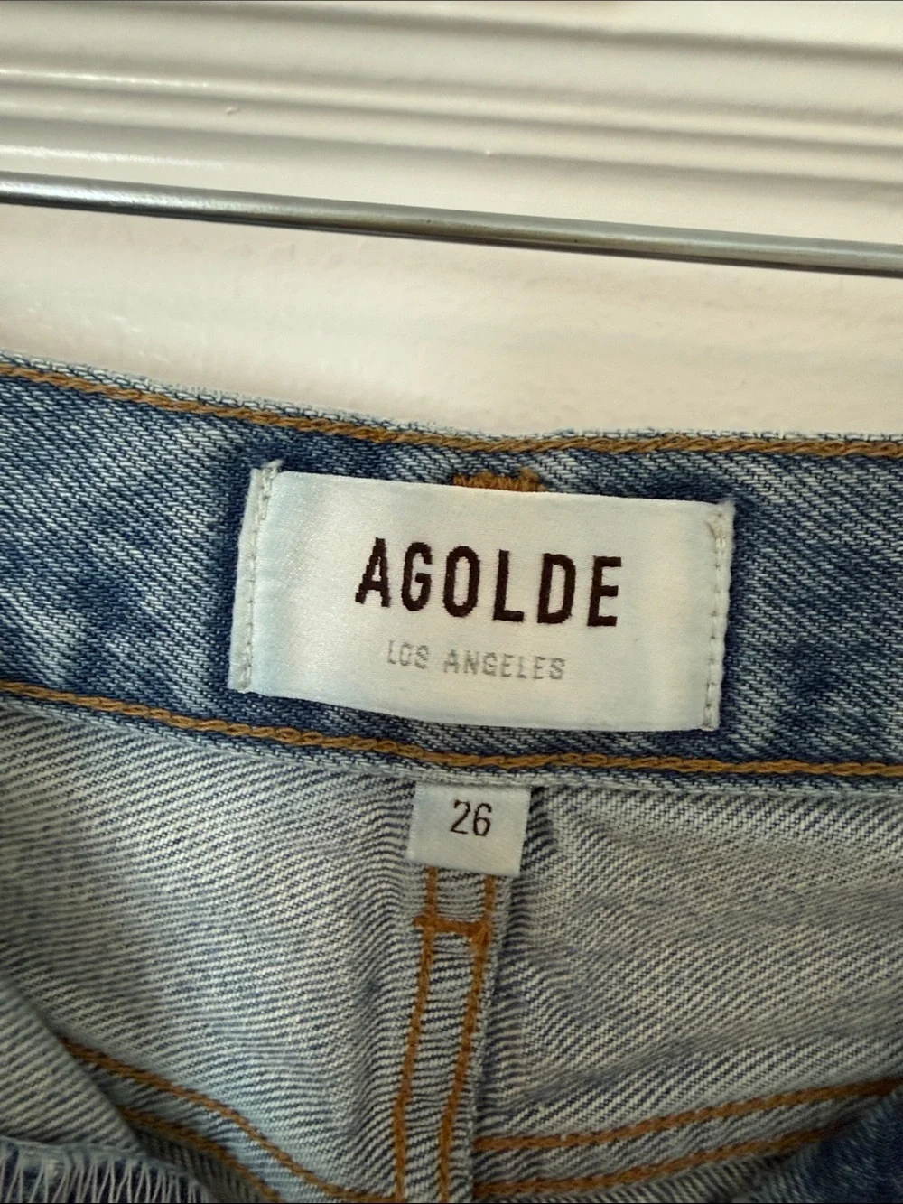 Agolde High-Rise Distressed Denim Shorts